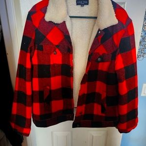 Super cute plaid serpa lined coat XL